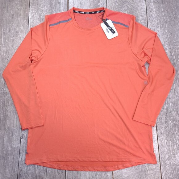Zyia Shirt Mens Large Coral Back Mesh Long Sleeve Running Performance Top - Picture 2 of 8